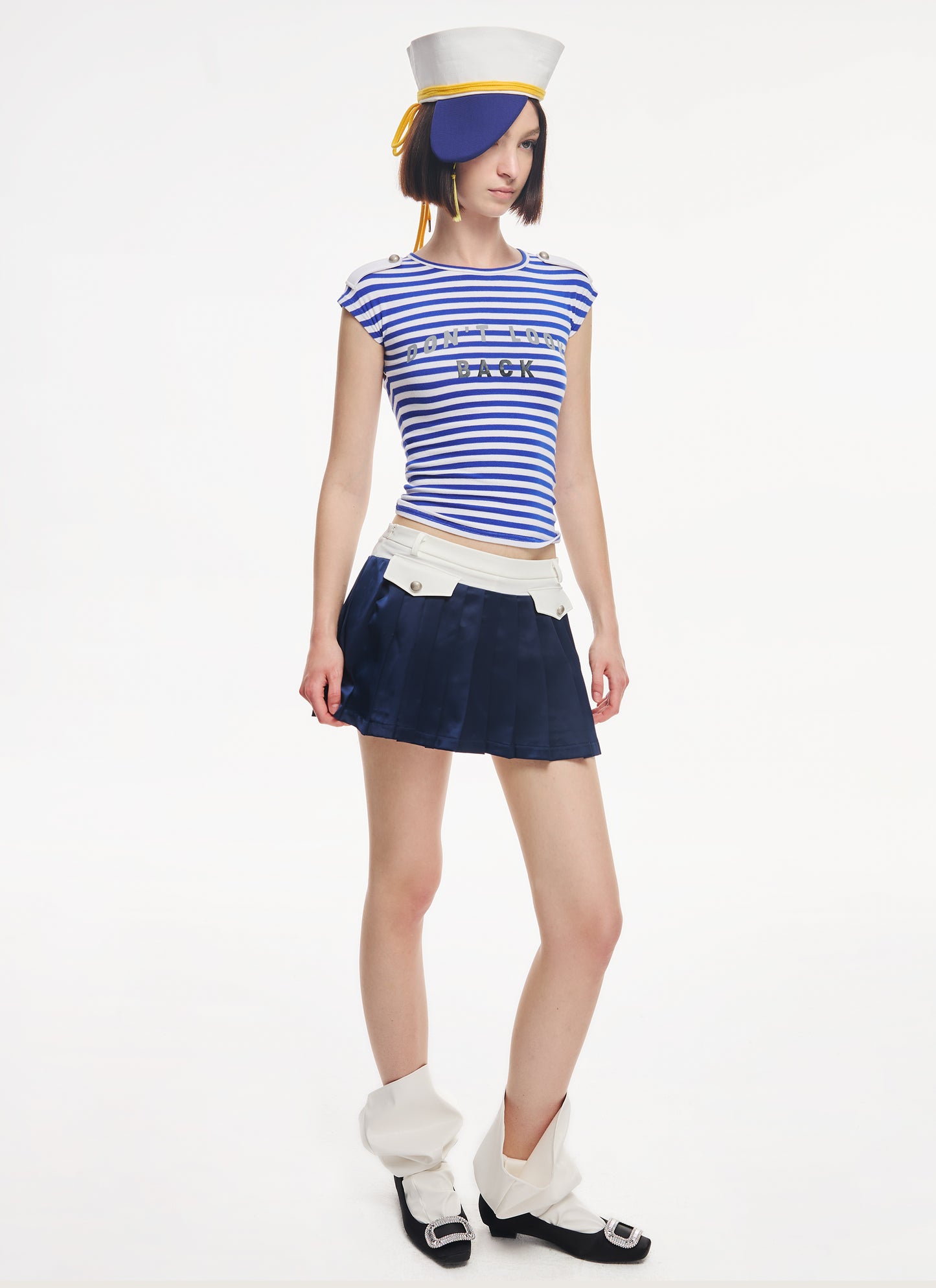 Navy Blue Striped Top
