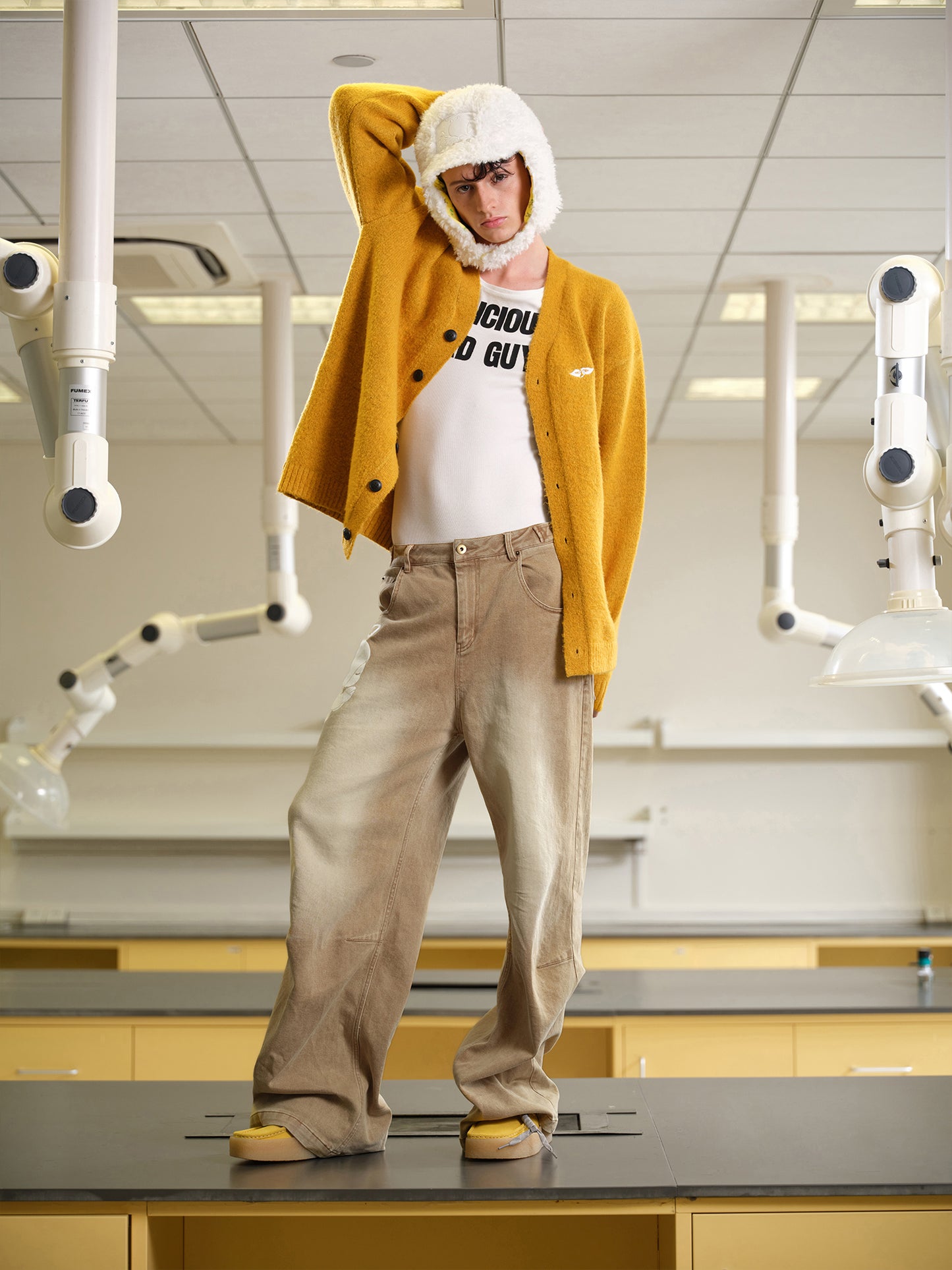 Golden Yellow Knitted Cardigan