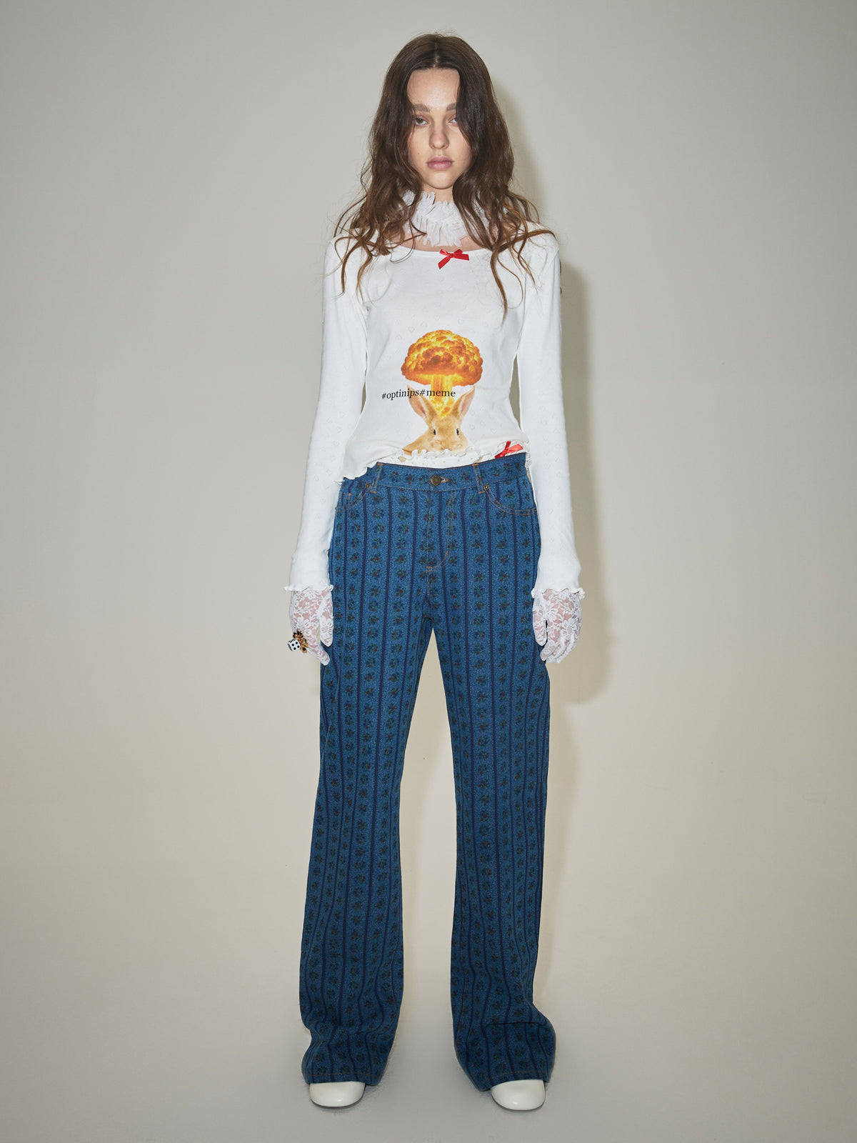 Floral Print Jeans