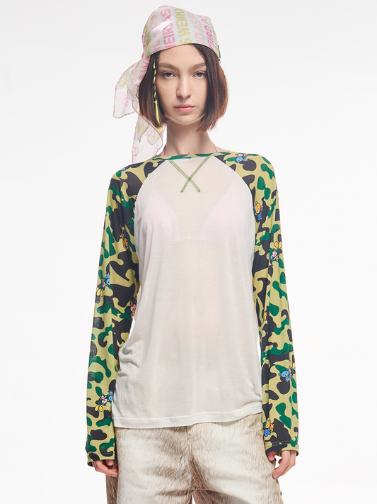‘Weird Bear‘Camo Top