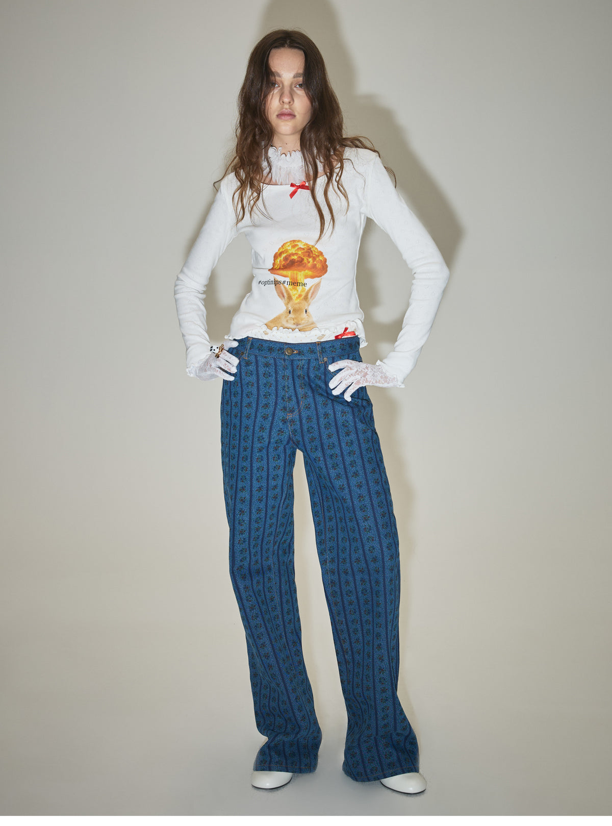 Floral Print Jeans