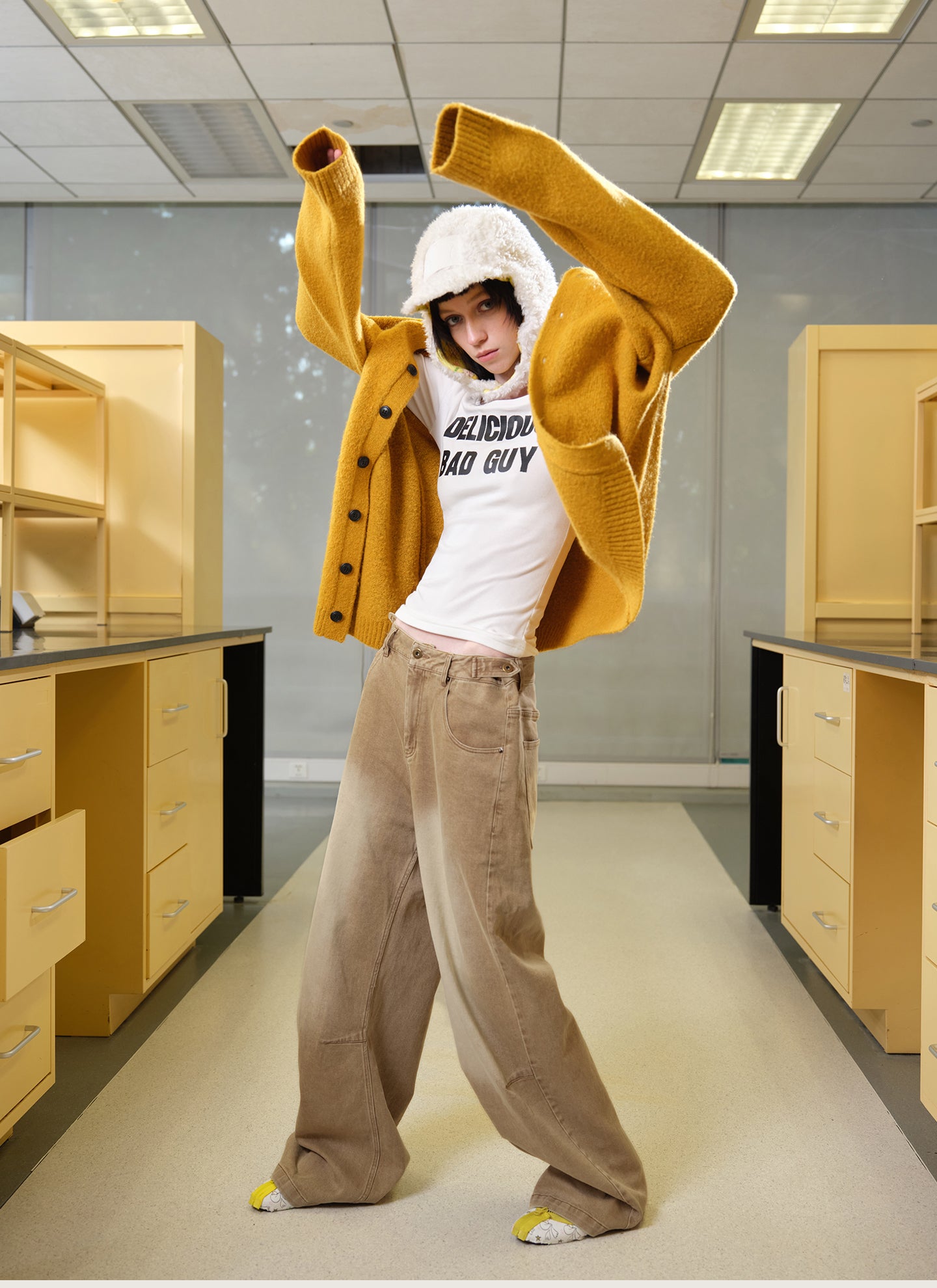 Golden Yellow Knitted Cardigan