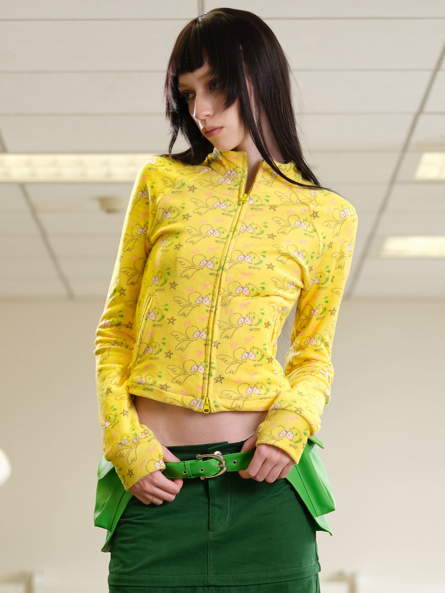 Yellow Fleece Zip-Up