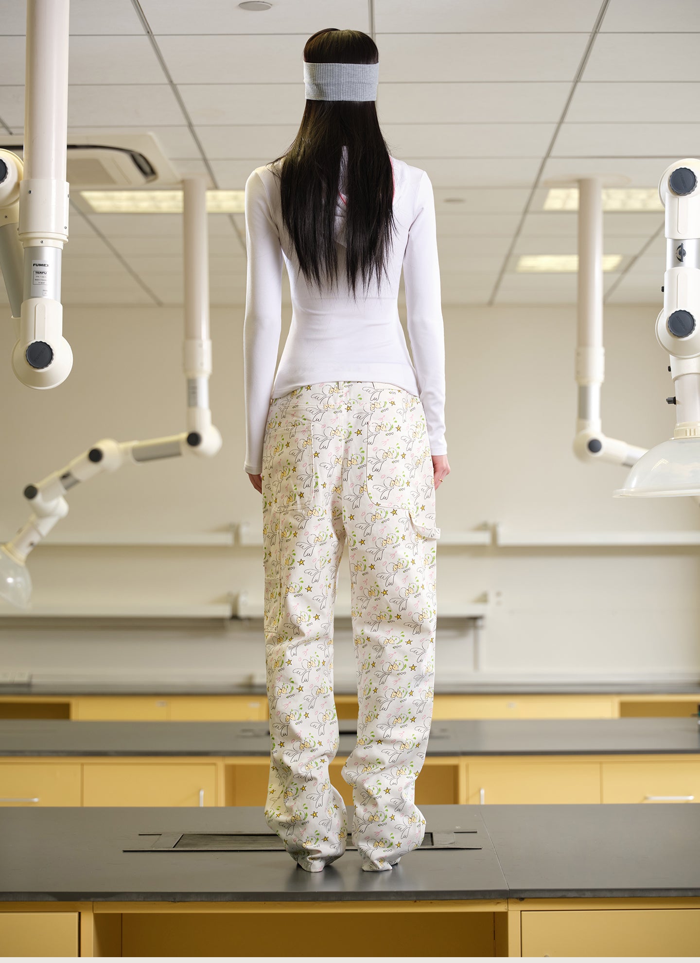 White Printing Jeans