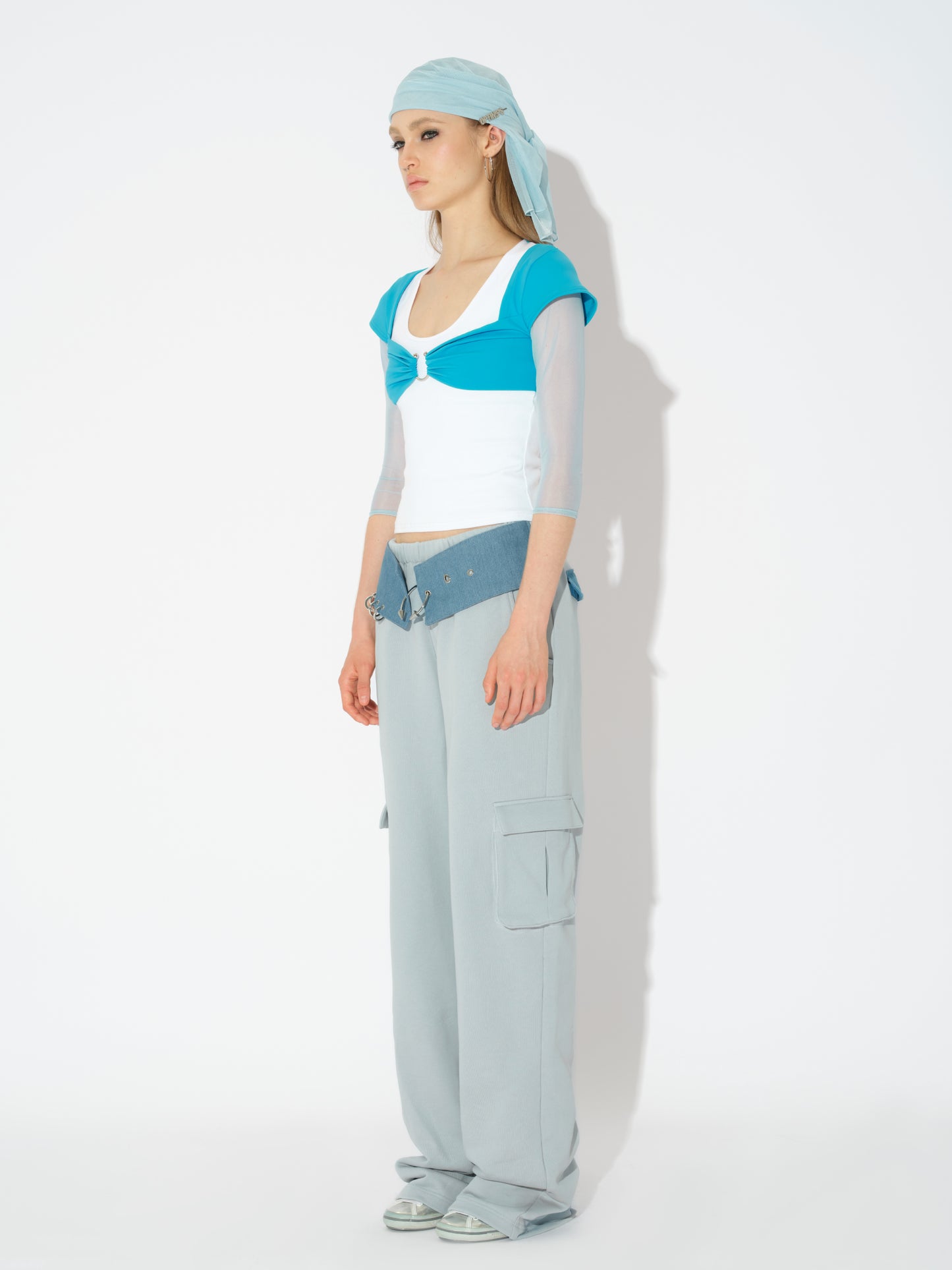 Denim Waistband Sweatpants